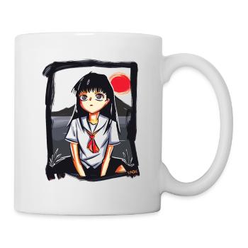 Anime Manga Schoolgirl Japanese Red Sun - Mug - white - Right