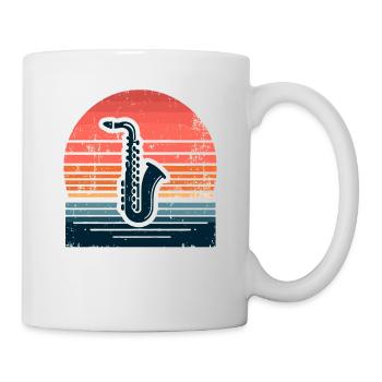 Saxophone Marching Band Saxophonist Musician Sax - Mug - white - Right