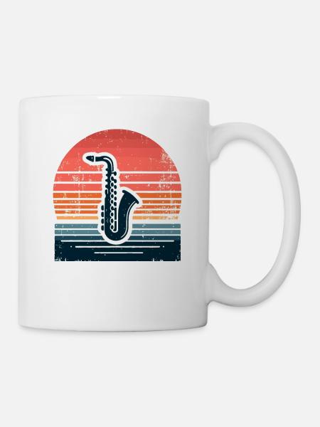Saxophone Fanfare Saxophoniste Musicien Saxophone - Mug blanc - blanc