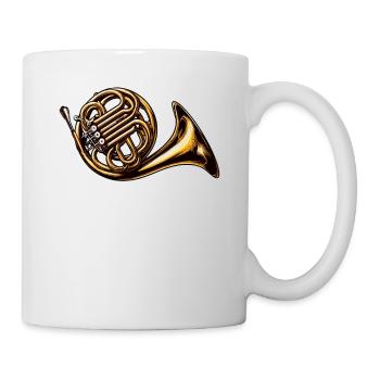 Cor français musique fanfare cuivres corniste - Mug blanc - blanc - Droite