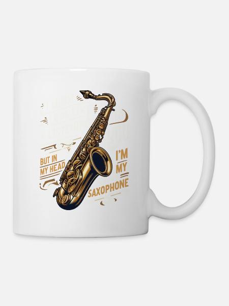 Saxophone Fanfare Saxophoniste Musicien Saxophone - Mug blanc - blanc
