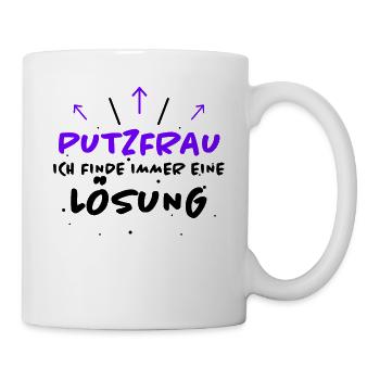 Putzfrau Spruch Reinigungskraft Putzfrau Geschenk - Tasse - Weiß - Rechts
