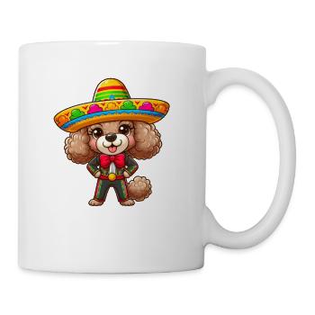 Pudel Feiert Cinco de Mayo in Mexiko - Tasse - Weiß - Rechts