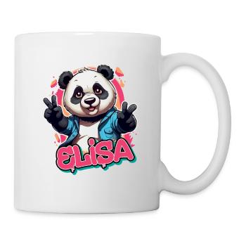 ELISA - Schöner Mädchen Name mit coolem Panda - Tasse - Weiß - Rechts