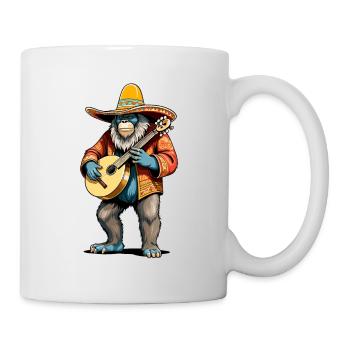 Bigfoot Mexican Mariachi Guitarist Fiesta - Mug - white - Right