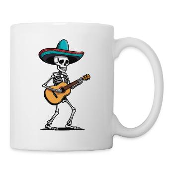 Mexican mariachi skeleton guitarist - Mug - white - Right