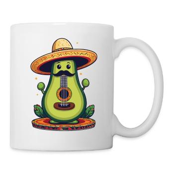 Avocado Mexikanischer Mariachi Gitarren Fiesta - Tasse - Weiß - Rechts
