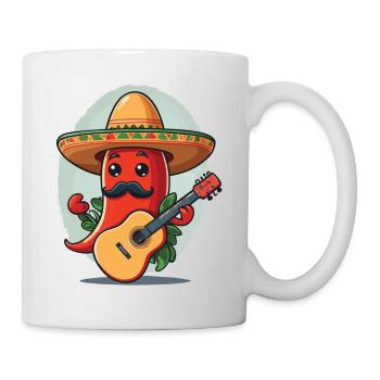 Chili Mariachi Guitariste Mexique Guitare Musique - Mug blanc - blanc - Droite
