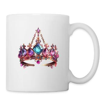King with a jewel crown in 2d illustration - Mug - white - Right
