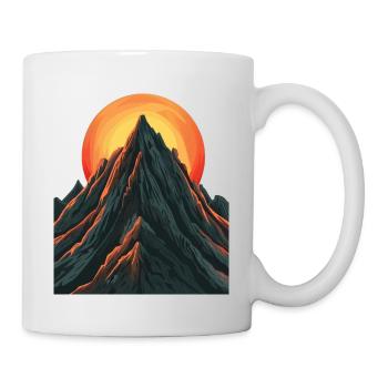 Majestätischer Berggipfel mit aufgehender Sonne - Tasse - Weiß - Rechts