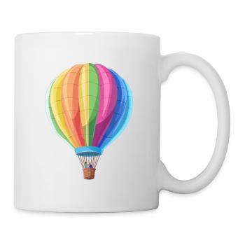 Bunte Heißluftballons schweben am Himmel - Tasse - Weiß - Rechts
