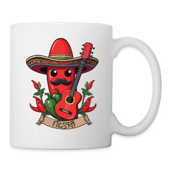 Chili Mariachi Gitarrist Mexiko Fiesta Design - Tasse - Weiß - Rechts