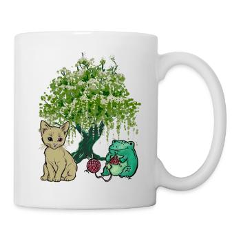 Grenouille, Chat, Nature, Amis - Mug blanc - blanc - Droite