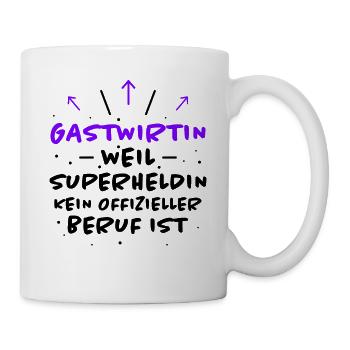 Gastwirtin Spruch Kneipe Witz Gastwirtin Geschenk - Tasse - Weiß - Rechts