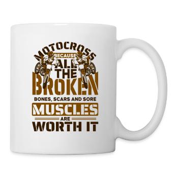Weil es sich lohnt Supermoto Motorradrennen - Tasse - Weiß - Rechts