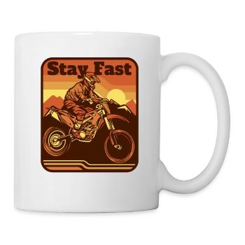 Stay Fast Motorcycle Racing Supermoto Riders - Mug - white - Right
