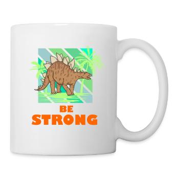 Sei stark Dino Stegosaurus Jungs Cool Dinosaurier - Tasse - Weiß - Rechts