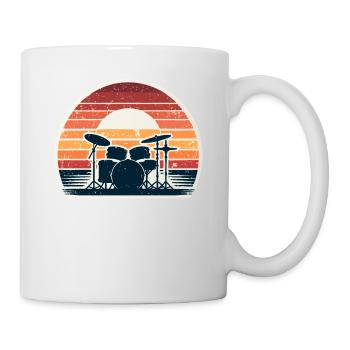Retro Drumset Drum Drummer Drumming Drummers - Mug - white - Right