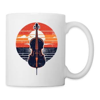Rétro Instrument Violoncelle Orchestre Violoncelliste Musicien - Mug blanc - blanc - Droite