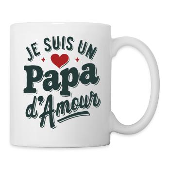 Belle idée cadeau je suis un papa d'amour - Mug blanc - blanc - Droite