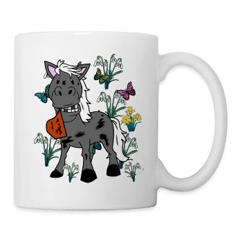 Horse Horses Spring Pony Gaul Ross Rider - Mug - white - Right