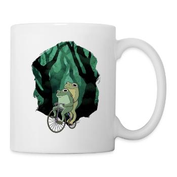 Forest, Frogs, Frog, Bicycle, Wheel, Child - Mug - white - Right