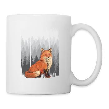 Fuchs Wald Natur - Tasse - Weiß - Rechts