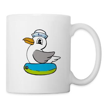 Möwe Schwimmring maritim Matrose Seemann - Tasse - Weiß - Rechts