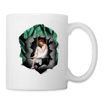 Mädchen Wald Sinnlich Romantisch - Tasse - Weiß - Rechts