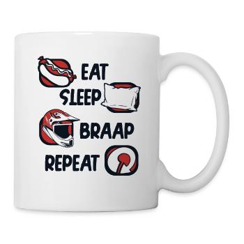 Eat Sleep Braap Repeat Supermoto Motorcycle - Mug - white - Right