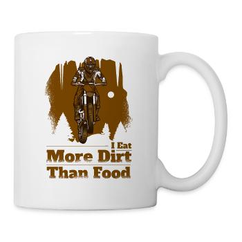 Je mange plus de terre que de nourriture Pilotes de supermoto de course - Mug blanc - blanc - Droite