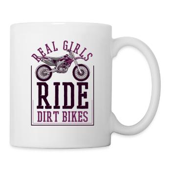 Echte Mädchen fahren Dirtbikes Supermoto Motorrad - Tasse - Weiß - Rechts