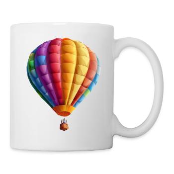 Bunte Heißluftballons, die in den Himmel aufsteige - Tasse - Weiß - Rechts