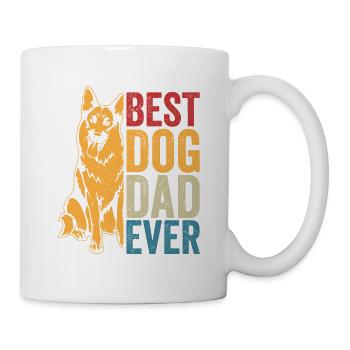 Best Dog Dad Ever German Shepherd Puppy Mom Dad - Tasse - Weiß - Rechts