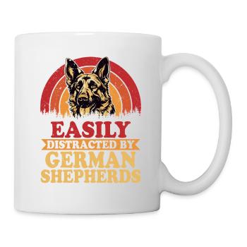 Easily Distracted By German Sheperds Dog Owner Pup - Mug - white - Right