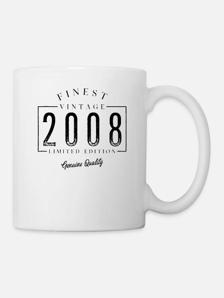 Finest Vintage 2008 Jahrgang 2008 Geburtatag - Tasse - Weiß