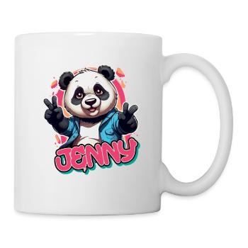 JENNY - Beautiful girl name with cool panda - Mug - white - Right
