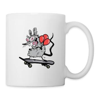 Rodent Rat Skater Mouse Skateboard Birthday - Mug - white - Right