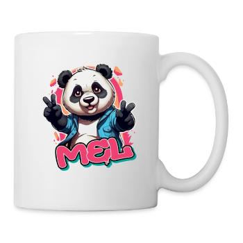 MEL - Beau nom de fille avec Cool Panda - Mug blanc - blanc - Droite