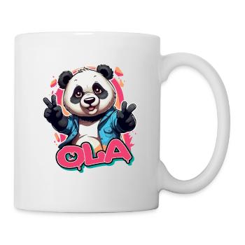 OLA - Schöner Mädchen Name mit coolem Panda - Tasse - Weiß - Rechts