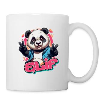 ELIF - Beau nom de fille avec Cool Panda - Mug blanc - blanc - Droite
