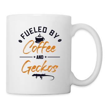 Angetrieben von Kaffee und Geckos Gekkota Crested - Tasse - Weiß - Rechts