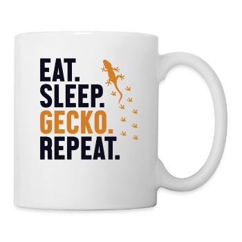 Manger Sommeil Gecko Répéter Gekkota Lézard à crête - Mug blanc - blanc - Droite