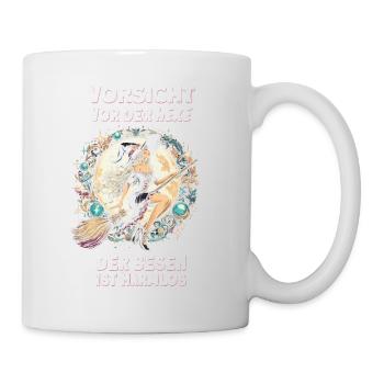Beware of the witch of brooms is harmless - Mug - white - Right