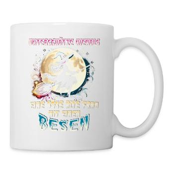 Never underestimate a nasty old woman with a broom - Mug - white - Right
