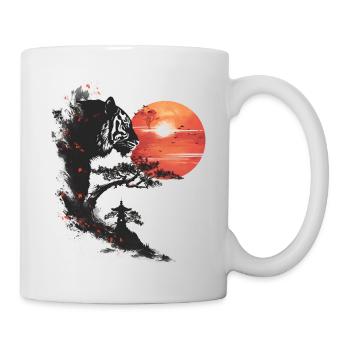 Japan Landscape Bonsai Tree Tiger Aesthetic - Mug - white - Right