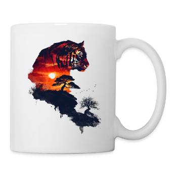 Japan Landscape Tiger Bonsai Tree Aesthetic - Mug - white - Right