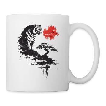 Bonsai Tree Tiger Aesthetic Japan Landscape - Mug - white - Right