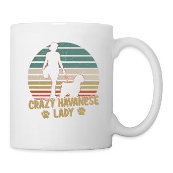 Crazy Havanese Lady Dog Propriétaire Havaneser Maman - Mug blanc - blanc - Droite