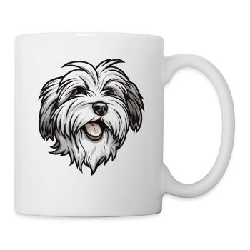 Baumwollhund | Coton de Tulear | Cartoon Artwork - Tasse - Weiß - Rechts